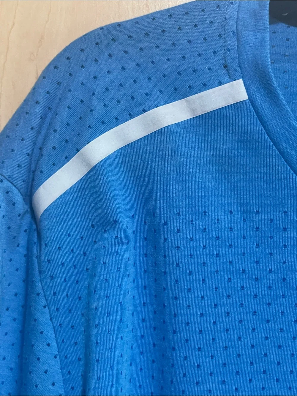 Nike Dri-Fit Women’s Blue Performance V-Neck Tee with White Reflective Accents - Picture 6 of 8